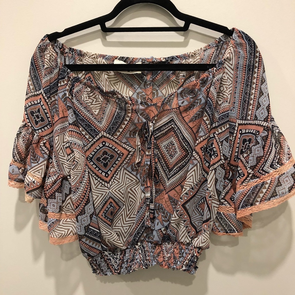 Multicolored Boho Crop Top (One Size)